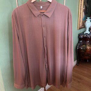 COOFANDY Men's Dress Shirt – 3XL – Textured Stretch – Light Caramel – New